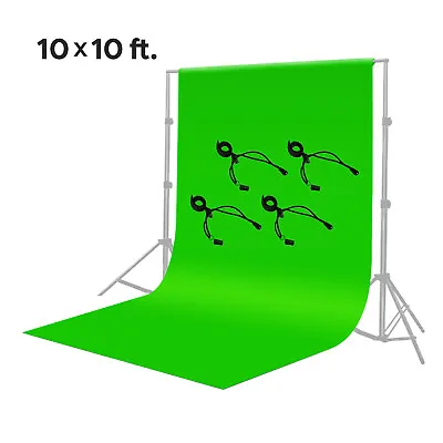 LS 6 X 9 Ft Green Muslin Photo Backdrop Chromakey Screen And Clip Holder Set • $19.38
