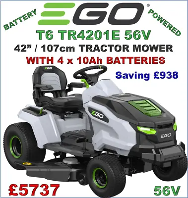 Ego T6 TR4201E 107cm Lithium Battery Ride On Lawn Mower Garden Tractor Lawnmower • £5737
