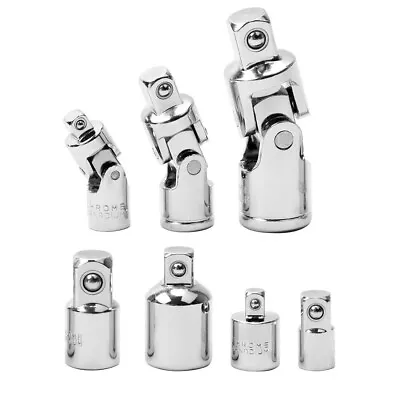 7PC Socket Adapter Set Universal Joint Swivel 1/4  3/8  1/2  Reducer Converter • $11.95