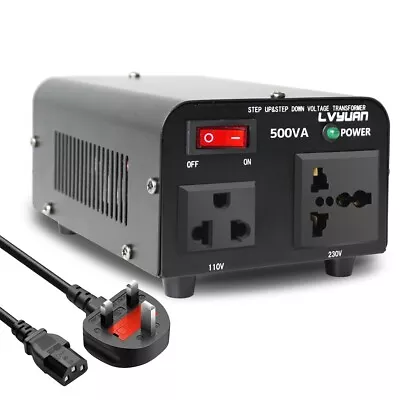 500W Voltage Transformer Converter Step Up & Down 110V To 220V / 220V To 110V • £39.95