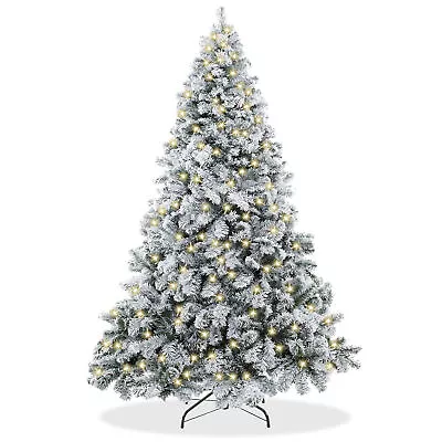 7.5FT Pre-Lit Snow-Flocked Pine Realistic Artificial Holiday Christmas Tree • $169.99
