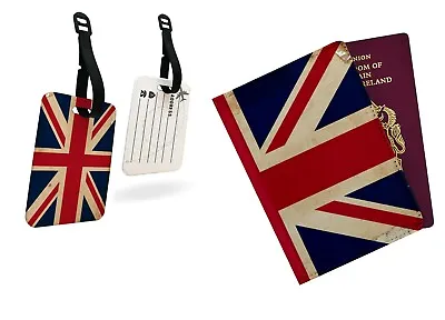 United Kingdom Union Jack Flag England British Passport Cover Case Luggage Tags • £6.48