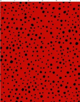 Loralie Design - Pepper Dots - Red & Black Quilting & Crafting Fabric -Polka Dot • $12.99