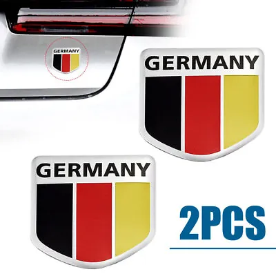 £4.34 • Buy 2x 3D German Germany Flag Shield Emblem Metal Badge Sticker For Car Motorcycle