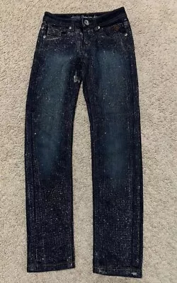 Justice Blue Skinny Jeans Girl 10 Slim Sparkling • $4