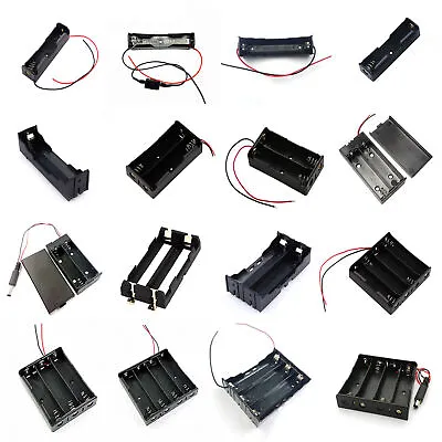 1 2 X 18650 Battery Holder Case Enclosed Box Switch With Leads SMD/SMT Pins • £2.34