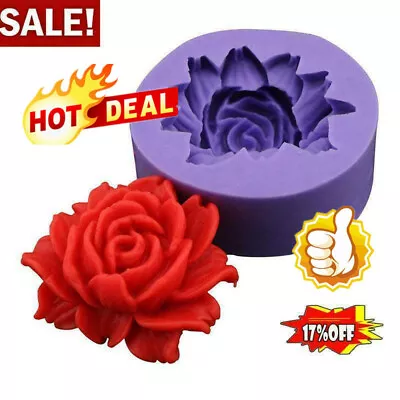 3D Flower Rose Silicone Fondant Mold Cake Decoration Tool Chocolate Mould • $2.89