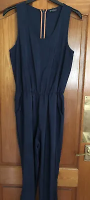 Miss Selfridge Blue Sleeveless Jumpsuit - Size 12 • £6