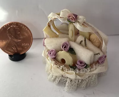 Dollhouse Miniature Spa Gift Basket Artisan Valerie Sims 1:12 Scale • $28