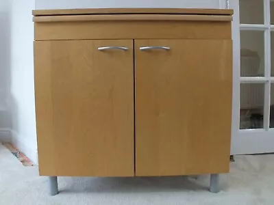 Ikea Light Oak Sideboard Cupboard With Drawer  Drinks Cabinet Storage • £60