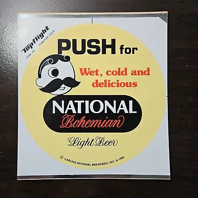Vintage National Bohemian Mr Boh Beer Push Door Advertising Decal Sticker • $27.99
