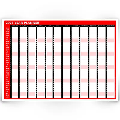 £5.99 • Buy 2023 Full Year Wall Planner Calendar Home Office Work ✔2023 - JAN - DEC