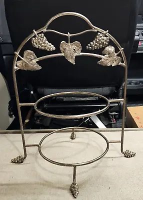 15  Godinger Silver 2 Tier Plate Holder Buffet Stand Pie  Holder Grapes Leaves • $39.99