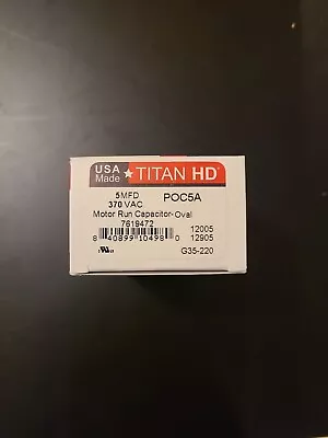 Titan Pro POC5A Oval Motor Run Capacitor 5MFD 370 VAC • $8.49