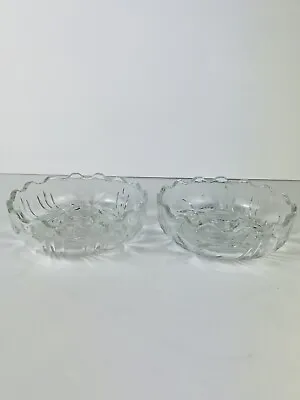 Vintage Italian Clear Glass Candle Stick Holders Set/2 Holiday Tablescape • $15.99