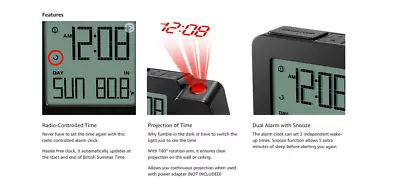 Oregon Scientific RM338PX PROJI Radio Controlled Projection Clock &Temperature • £12.99