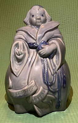 Vintage Red Wing Pottery Blue Friar Monk Cookie Jar Thou Shall Not Steal • $49