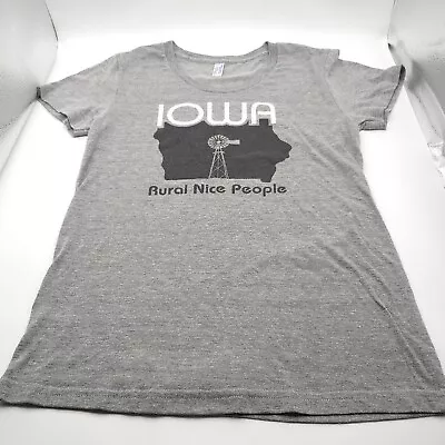 Vintage Tee Shirt Iowa Jrs Single Stitch Gray American Apparel Read For Measures • $24