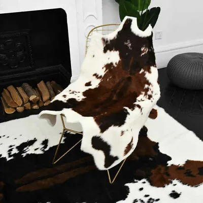 Cow Hide Animal Printed Rug Faux Fur Mat Carpet Blanket Bedroom Home 43.3x37.4'' • £17.66