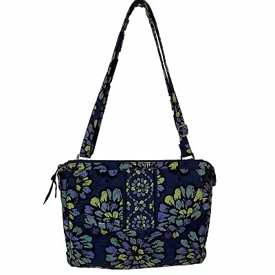 Vera Bradley Indigo Pop Retired Pattern Shoulder Quilted Bag/Tote/Purse Blue • $18.95