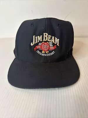 Vintage Jim Beam Bourbon Whiskey 200th Anniversary 1795-1995 Black Snapback Hat • $27.95