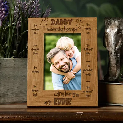 Personalised Daddy Photo Frame Gift The Reasons I Love You FW535 • £13.99