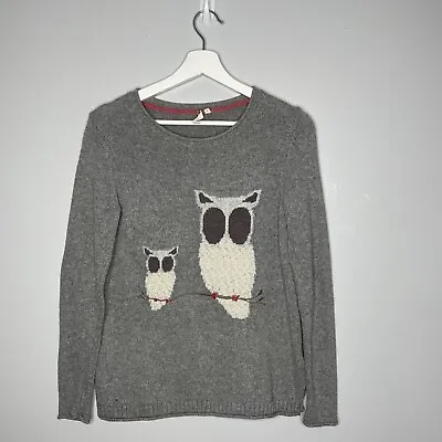 £14.99 • Buy White Stuff Size 8 Grey Cotton Viscose Mix Jumper Owl Design