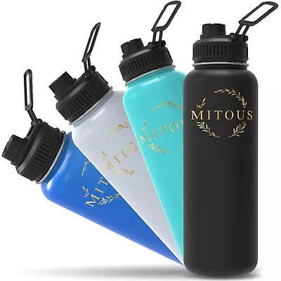 $29.99 • Buy MITOUS Water Bottle Stainless Steel Double Wall Insulation 40oz Sport Vacuum