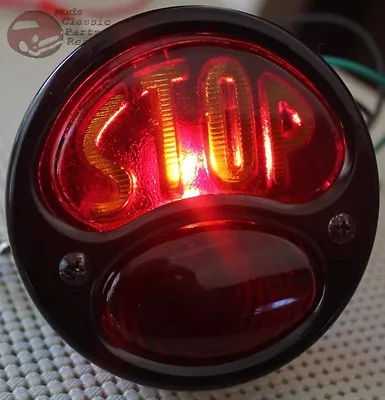 Black Right Hand Model A Tail Light Assembly STOP Lens Custom Hot Rod Truck New • $63.22