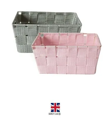 £7.39 • Buy 1 X Handy Woven Storage Basket Crate School Kitchen Bathroom Toy Shelf Organiser