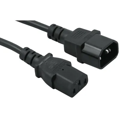 IEC Male (C14) - IEC Female (C13) 5m Black Power Extension Cable • £6.53