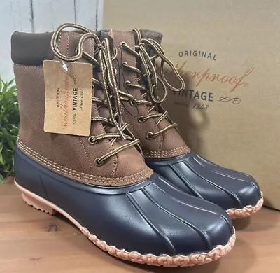 Weatherproof Vintage Men's Adam II Duck Boots TAN/NAVY Size 12 New • $18.28