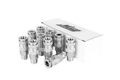 Milton® 3/8  MNPT High Flow V-Style Quick-Connect Steel Coupler (Box Of 10) • $71.70