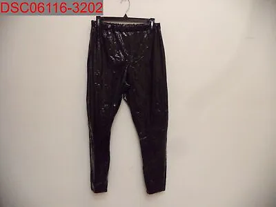 NWT - Femme Luxe Women's Black High Shine Vinyl PU Trousers Size 16 16CR81-04 • $35.77