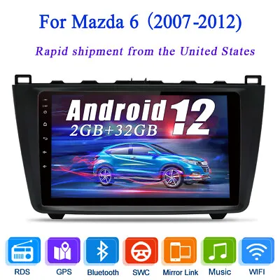 CARPLAY 9  Android 12 Auto GPS Radio Audio For Mazda 6 2007-2012 Car Stereo DSP • $139.99