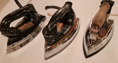 Vintage 1950s 1960s Electric Clothes Irons Lot Of Three Only One Works • $21