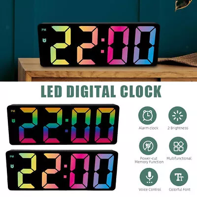 Dimmable Electronic Alarm Clock LED Change Color Night Light For Kids Bedroom • $18.08