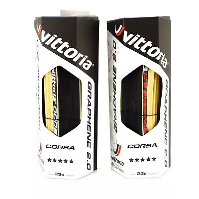 Vittoria Corsa G2.0 Competition 700 X 23C Skinwall  Black Tan Para Clincher Tire • $109