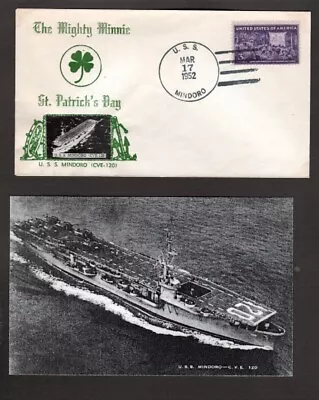 U.S.S. Mindoro (CVE-120) - Naval Ship's Cover - March 17 1952 - Gmahle Cachet • $4.99