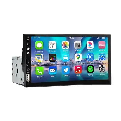 1Din Radio Car Stereo Touch Screen Carplay Android Auto Mirror Link Bluetooth • $67.91