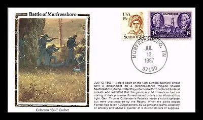 Dr Jim Stamps Us Cover Battle Of Murfreesboro Civil War Colorano Silk Cachet • $0.25