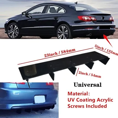 23x5  Universal Black Fit For VW CC 2009-2012 Rear Bumper Diffuser Fin Splitter • $41.12