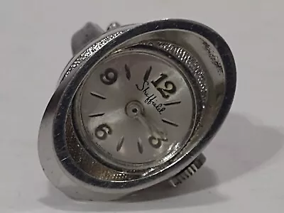 Vintage Sheffield Ring Watch Women's Silver Tone Swiss Made 1 Jewel Movement  • $74.99