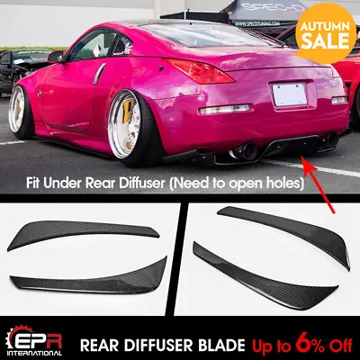For 03-08 Z33 350z Infiniti G35 Coupe Carbon JDM Style Rear Diffuser Blade Fin  • $209.66