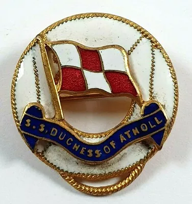 Canadian Pacific S.S Duchess Of Atholl Bought Onboard Souvenir Enamel Badge Sunk • £55.88