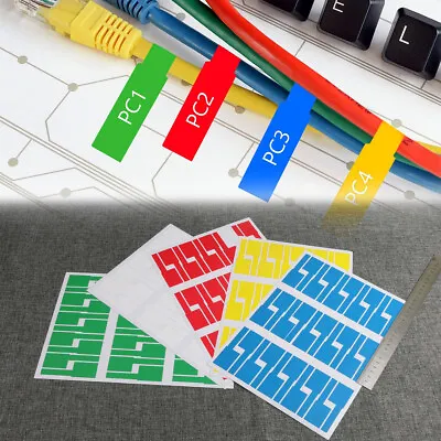 150Pcs Cable Label Organizer Stickers Ethernet Network Electrical Cord Paper Tag • £2.99