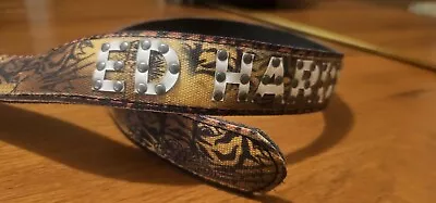 Ed Hardy Y2K Belt Size Small 36  Handmade Leather Tiger Art Tattoo Studded Mint • $78.50