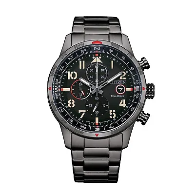 Citizen Eco-Drive Men's Chronograph GMT Calendar Gray Watch 43MM CA0797-50E • $146.99