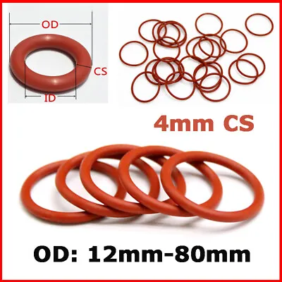 £1.50 • Buy Silicone Rubber O Rings Sealing Metric Food Grade 4mm Cross Section 12mm-80mm OD