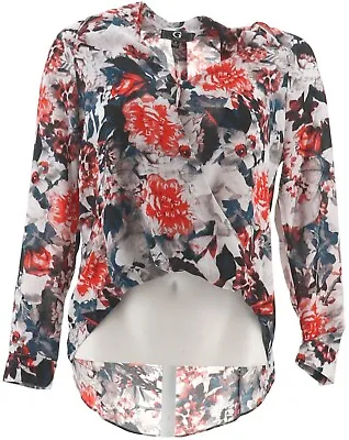 G By Giuliana Wrap Blouse DEEP TEAL POPPY FLORAL Size 6 NEW (20) • $12.99